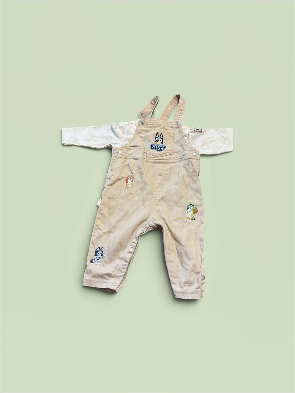 Bluey Overalls with matching long sleeve shirt